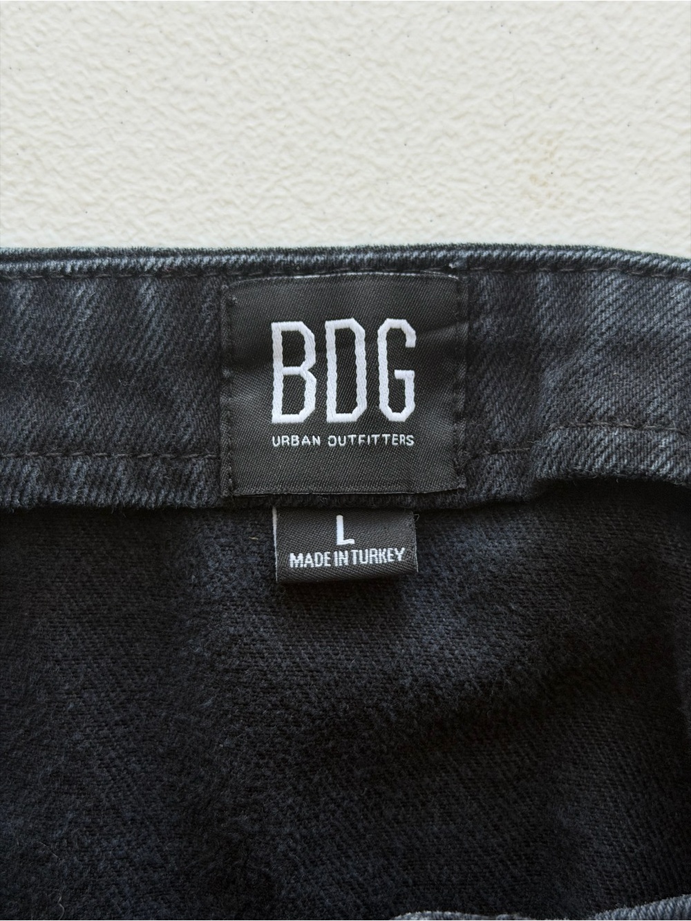 BDG Urban Outfitters Black Wrap Mini Skirt Button Front Cotton Size Large - Picture 4 of 8